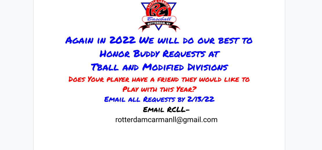 2022 RCLL Buddy Requests